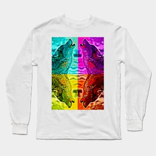 Colored Wolves Long Sleeve T-Shirt